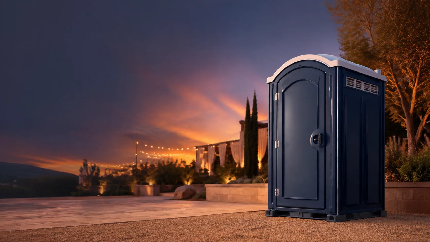 Portable restroom shown for rental planning in Kannapolis, NC